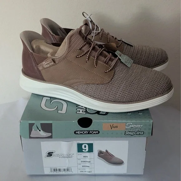 Skechers S Sport Men’s Size 11 Step In’s Casual Everyday Shoes In Brown Skechers Slip Ins Go Walk Bungee BRN Brown Mens trainers 216324 main image 4